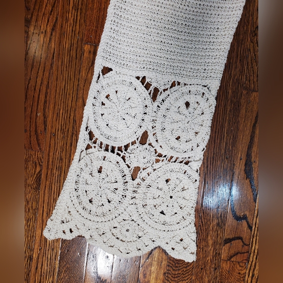 Revolve Solitaire Women's Casual Cream Crochet Pant Set Sizw M - Picture 13 of 16